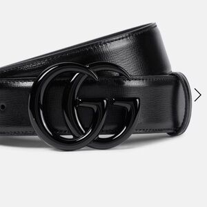 GG Marmont belt black on black